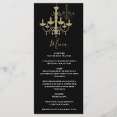 Menu Mariage de lustre en or noir (Devant)