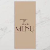 Menu Mariage de luxe beige espresso à l'ancienne (Dos)
