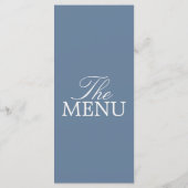 Menu Mariage de luxe bleu et blanc à l'ancienne (Dos)