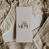 Menu Mariage de Luxe Crème Noir Élégant