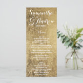 Menu mariage de luxe en faux or (Debout devant)
