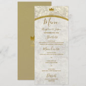 Menu Mariage de luxe en or (Devant / Derrière)