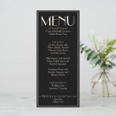 Menu Mariage de Luxe Rétro Argent Noir de Luxe (Debout devant)