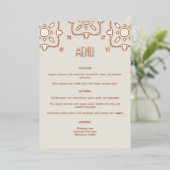 Menu Mariage de luxe Rose Gold Carrelage méditerra (Debout devant)