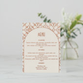 Menu Mariage de luxe Rose Gold Carrelage méditerra (Debout devant)