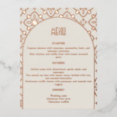 Menu Mariage de luxe Rose Gold Carrelage méditerra (Recto)