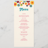 Menu Mariage de marguerite rétro coloré (Devant)