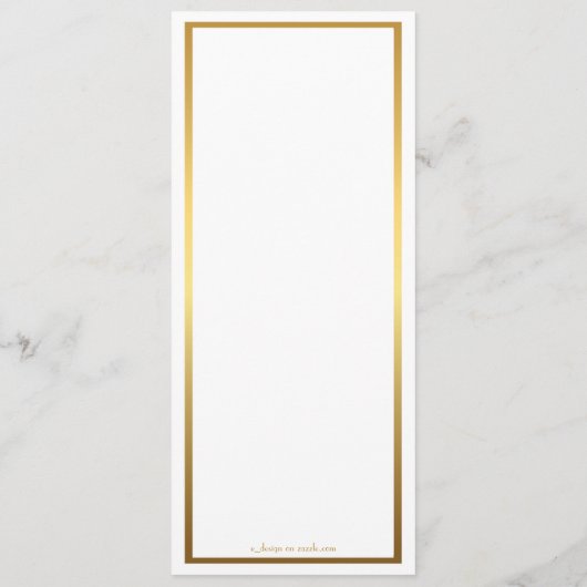 Menu Mariage de menu, réunion de menu, grand Gatsby, (Dos)