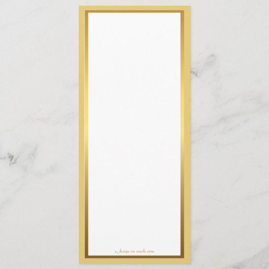 Menu Mariage de menu, réunion de menu, grand Gatsby, (Dos)