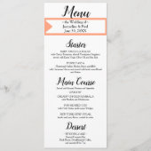 Menu Mariage de monogramme blanc Cantaloupe (Devant)