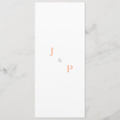 Menu Mariage de monogramme blanc Cantaloupe (Dos)