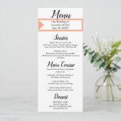 Menu Mariage de monogramme blanc Cantaloupe (Debout devant)