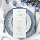 Menu Mariage de monogramme bleu foncé
