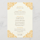 Menu mariage de monogramme Brown en feuille de botaniqu (Dos)