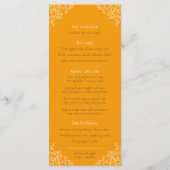 Menu mariage de monogramme Brown en feuille de botaniqu (Dos)