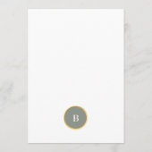 Menu Mariage de monogramme circulaire Sage Green et Gol (Dos)
