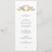 Menu mariage de monogramme de couronne d'or traditionne (Devant)
