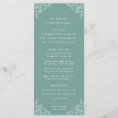 Menu Mariage de monogramme de dessin de la feuille végé (Dos)