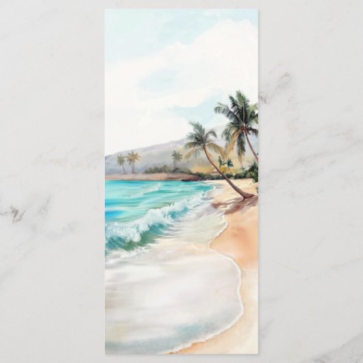 Menu Mariage de Monogramme de plage Tropical Serenity (Dos)