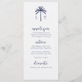 Menu Mariage de Monogramme de plage Tropical Serenity (Devant)