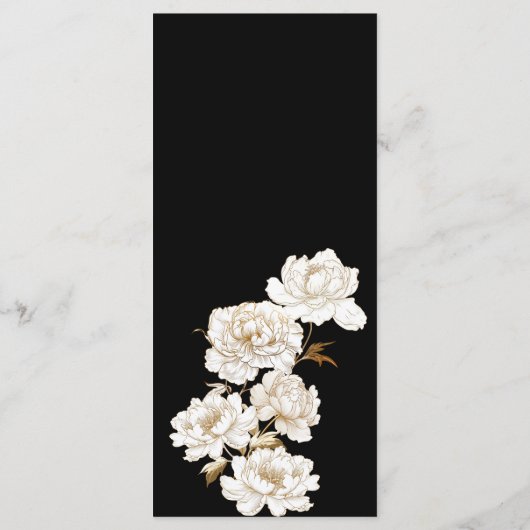 Menu Mariage de Monogramme d'or blanc (Dos)