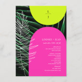 Menu Mariage de monogramme en feuilles de palmier en né (Devant)