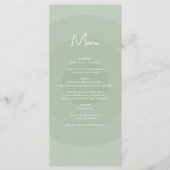 Menu Mariage de monogramme moderne Sage Green (Devant)