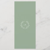 Menu Mariage de monogramme vert Sage (Dos)