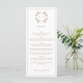 Menu Mariage de monogramme Vintage officiel (Debout devant)