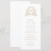 Menu Mariage de monographie florale classique sur mesur (Devant / Derrière)