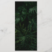 Menu Mariage de Monstera Tropicale Noir Blanc (Dos)