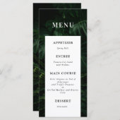 Menu Mariage de Monstera Tropicale Noir Blanc (Devant / Derrière)