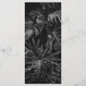 Menu Mariage de Monstera Tropicale Noir Blanc (Dos)