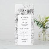 Menu Mariage de Monstera Tropicale Noir Blanc (Debout devant)