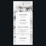 Menu Mariage de Monstera Tropicale Noir Blanc<br><div class="desc">Black White Tropical Monstera Mariage Menu inspiré par des plantes tropicaux moody. Collection complète https://www.zazzle.com/collections/moody_tropicals-119479855389279589</div>