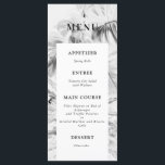 Menu Mariage de Monstera Tropicale Noir Blanc<br><div class="desc">Black White Tropical Monstera Mariage Menu inspiré par des plantes tropicaux moody. Collection complète https://www.zazzle.com/collections/moody_tropicals-119479855389279589</div>