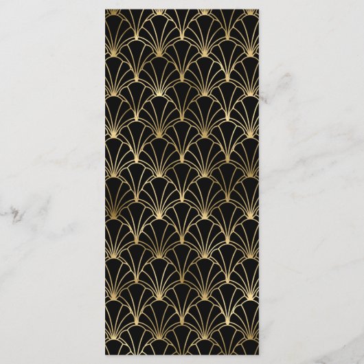 Menu Mariage de motif Black & goldart déco (Dos)