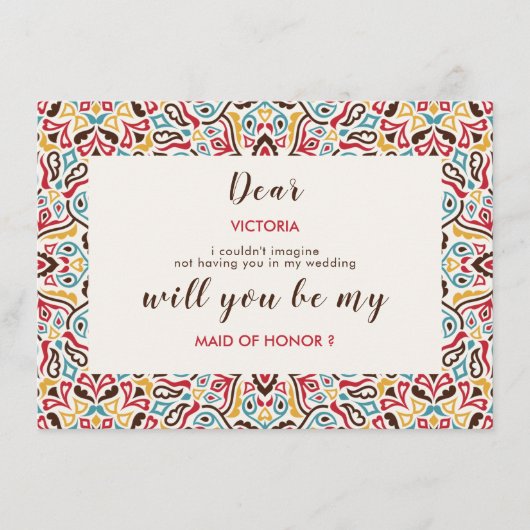 Menu Mariage de Motif de mandala géométrique classique (Devant)