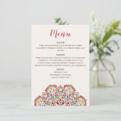 Menu Mariage de Motif de mandala géométrique classique (Debout devant)
