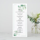 Menu Mariage de Motif naturel vert moderne (Debout devant)