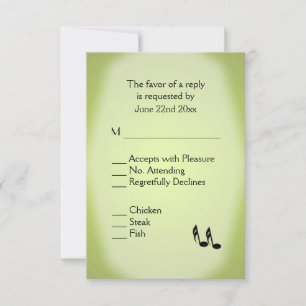Menu Mariage de musique verte