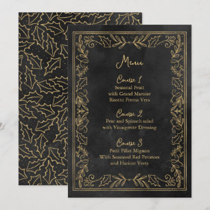 Menu Mariage de Noël Black Gold Holly Berry