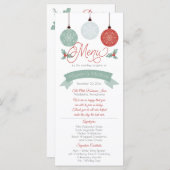 Menu Mariage de Noël de Baubles et Holly (Devant / Derrière)