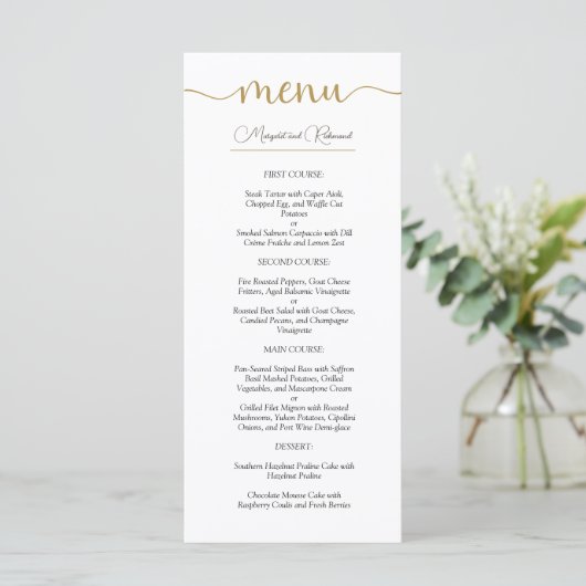 Menu Mariage de Noël Elégant Mariage d'hiver (Debout devant)