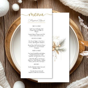 Menu Mariage de Noël Élégant Mariage d'Hiver