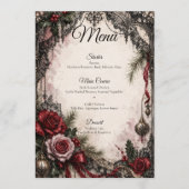 Menu Mariage de Noël gothique romantique (Devant)
