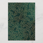 Menu Mariage de Noël Green Gold Holly Berry (Dos)