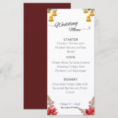 Menu mariage de Noël personnalisé (Devant / Derrière)