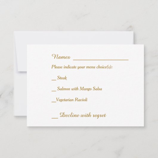 Menu Mariage de Noël Red Holly RSVP (Dos)