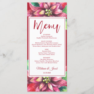 Menu Mariage de Noël Red Poinsettia
